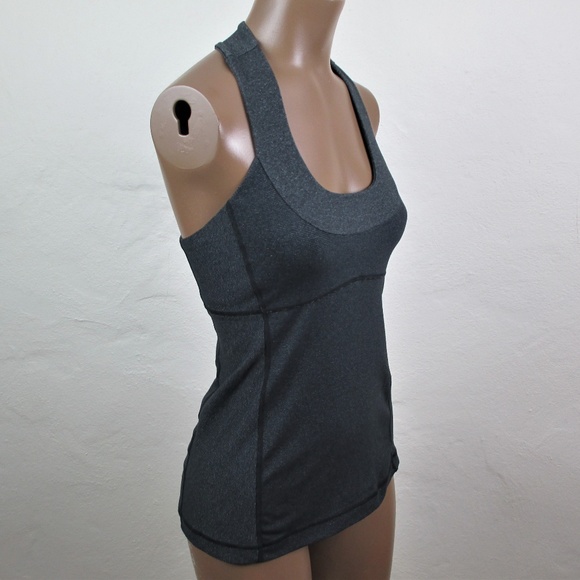 lululemon athletica Tops - LULULEMON MicroStripe GRAY RACERBACK Yoga TANK TOP